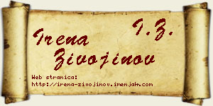 Irena Živojinov vizit kartica